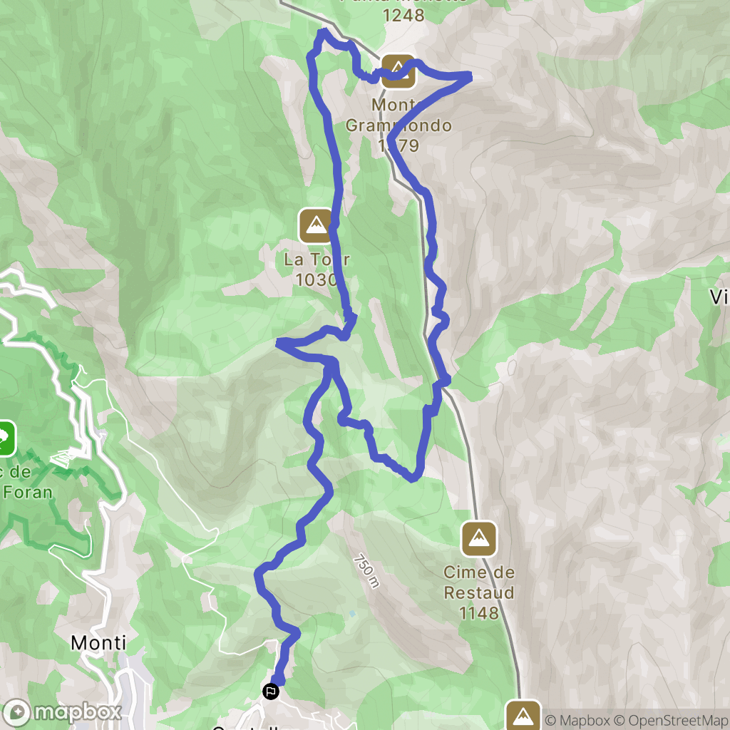 Castellar : carte du parcours de randonnée - France