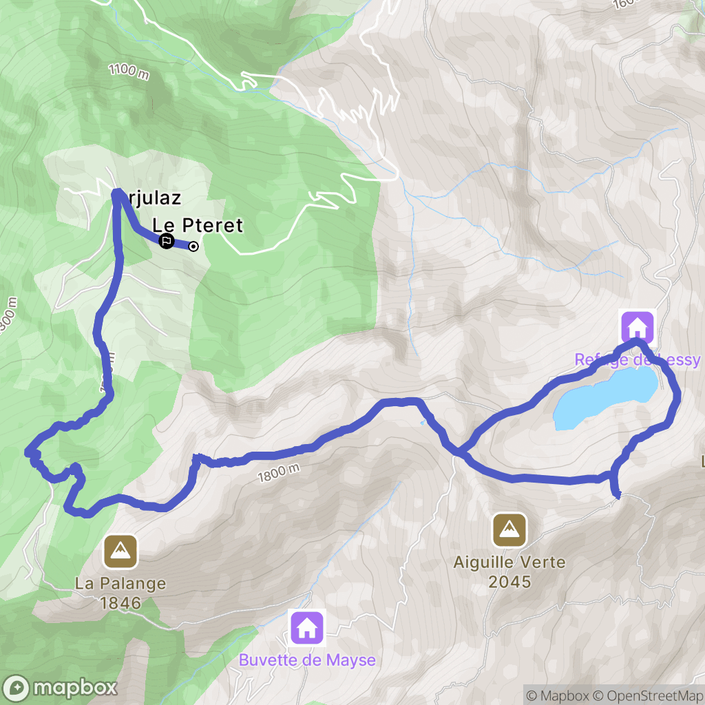 Glières-Val-de-Borne : carte du parcours de randonnée - France
