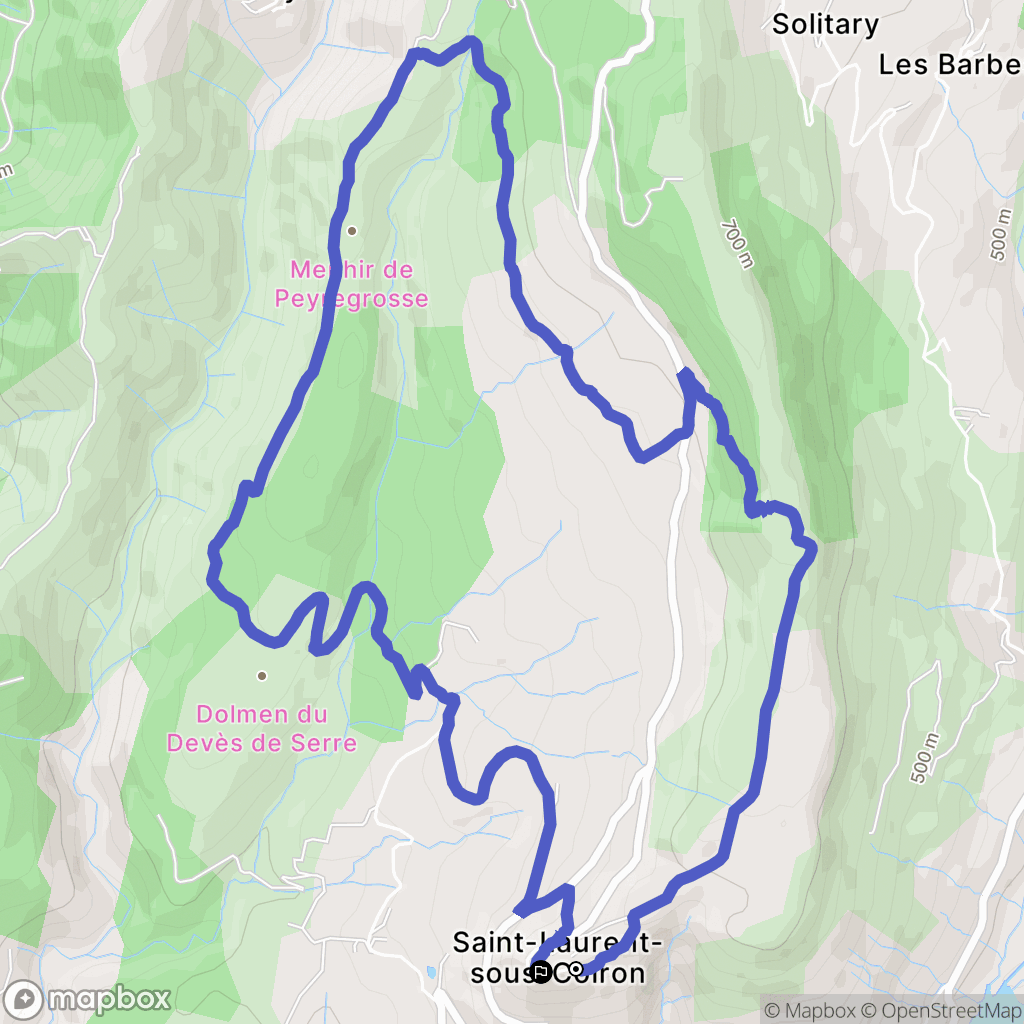 Saint-Laurent-sous-Coiron : carte du parcours de randonnée - France