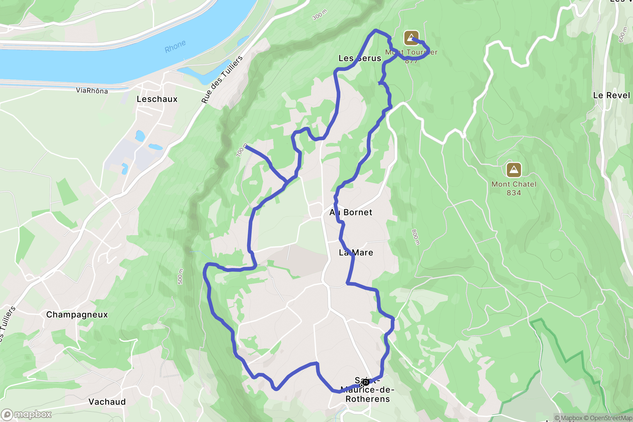 Saint-Genix-les-Villages : carte du parcours de randonnée - France