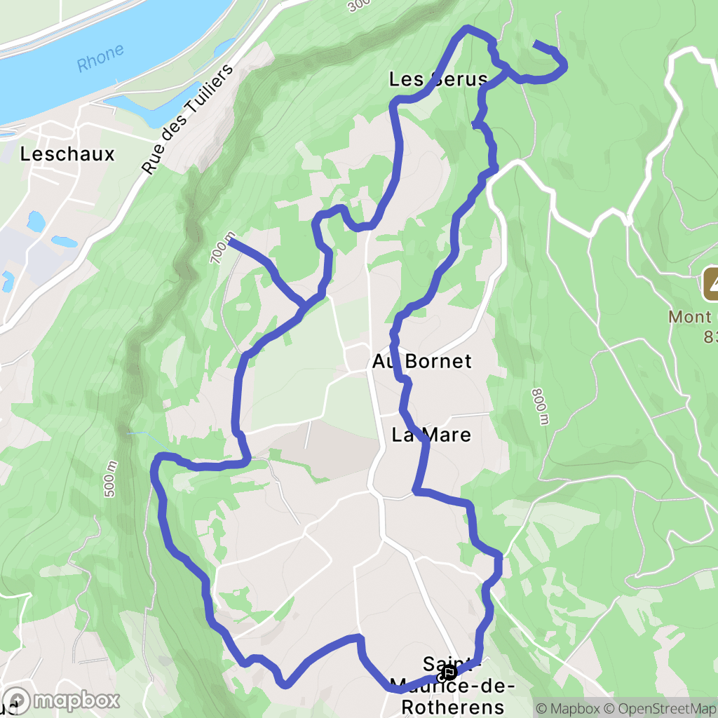 Saint-Genix-les-Villages : carte du parcours de randonnée - France
