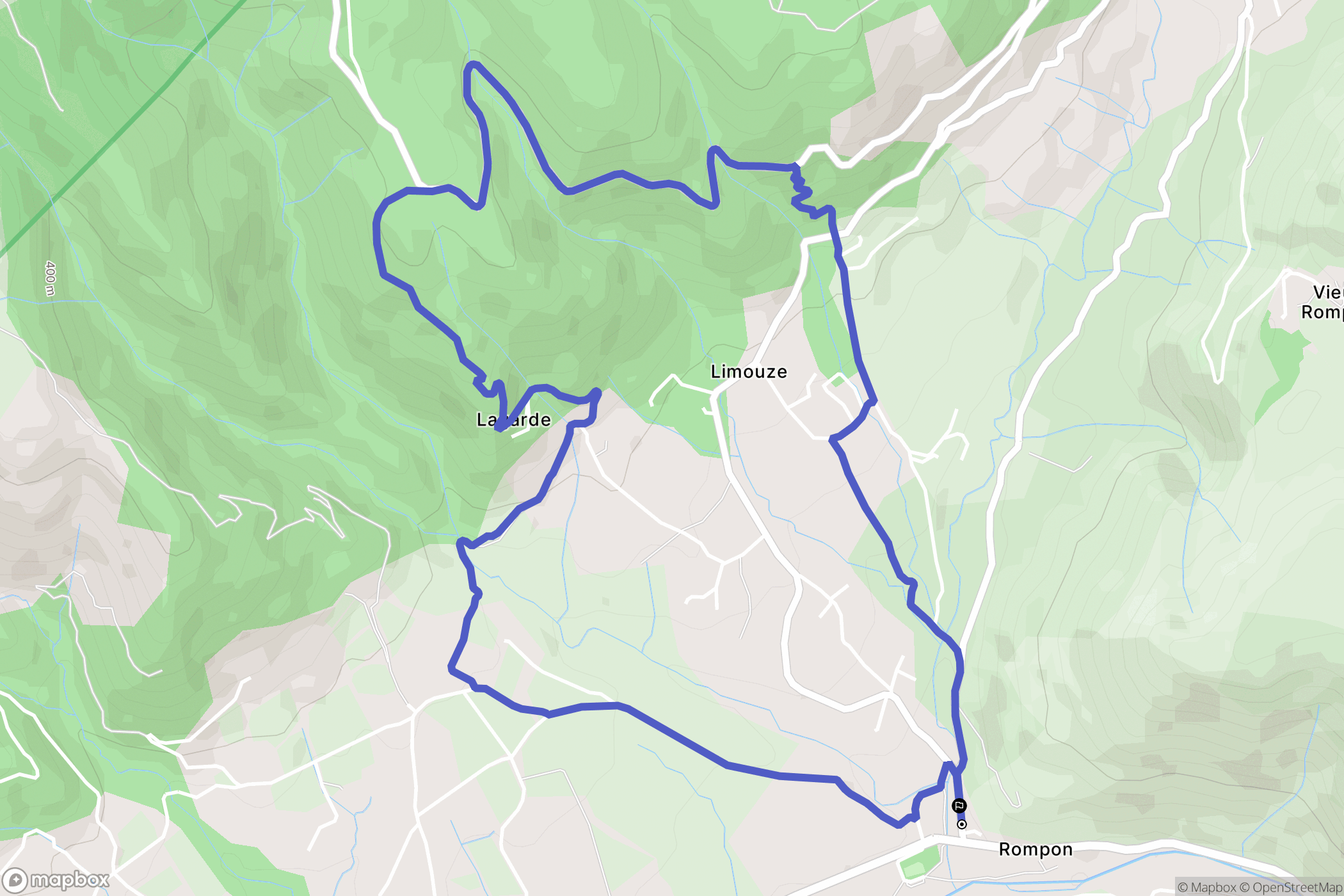 Rompon : carte du parcours de randonnée - France