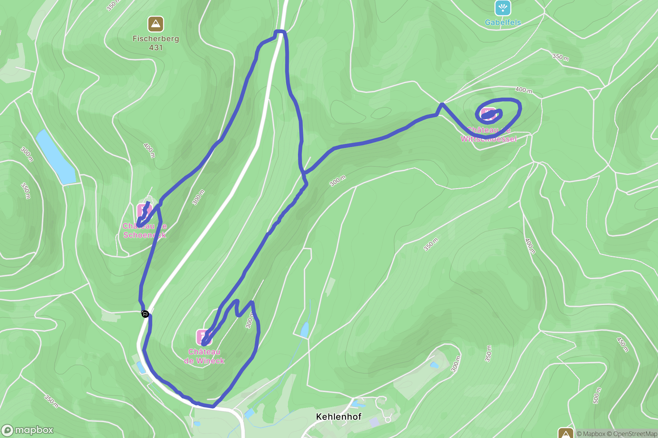 Dambach : carte du parcours de randonnée - France