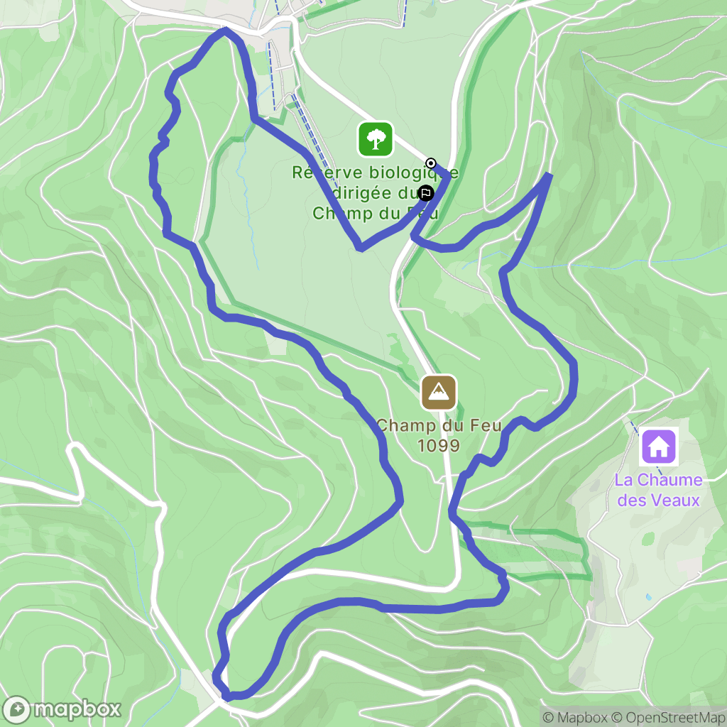 Belmont : carte du parcours de randonnée - France