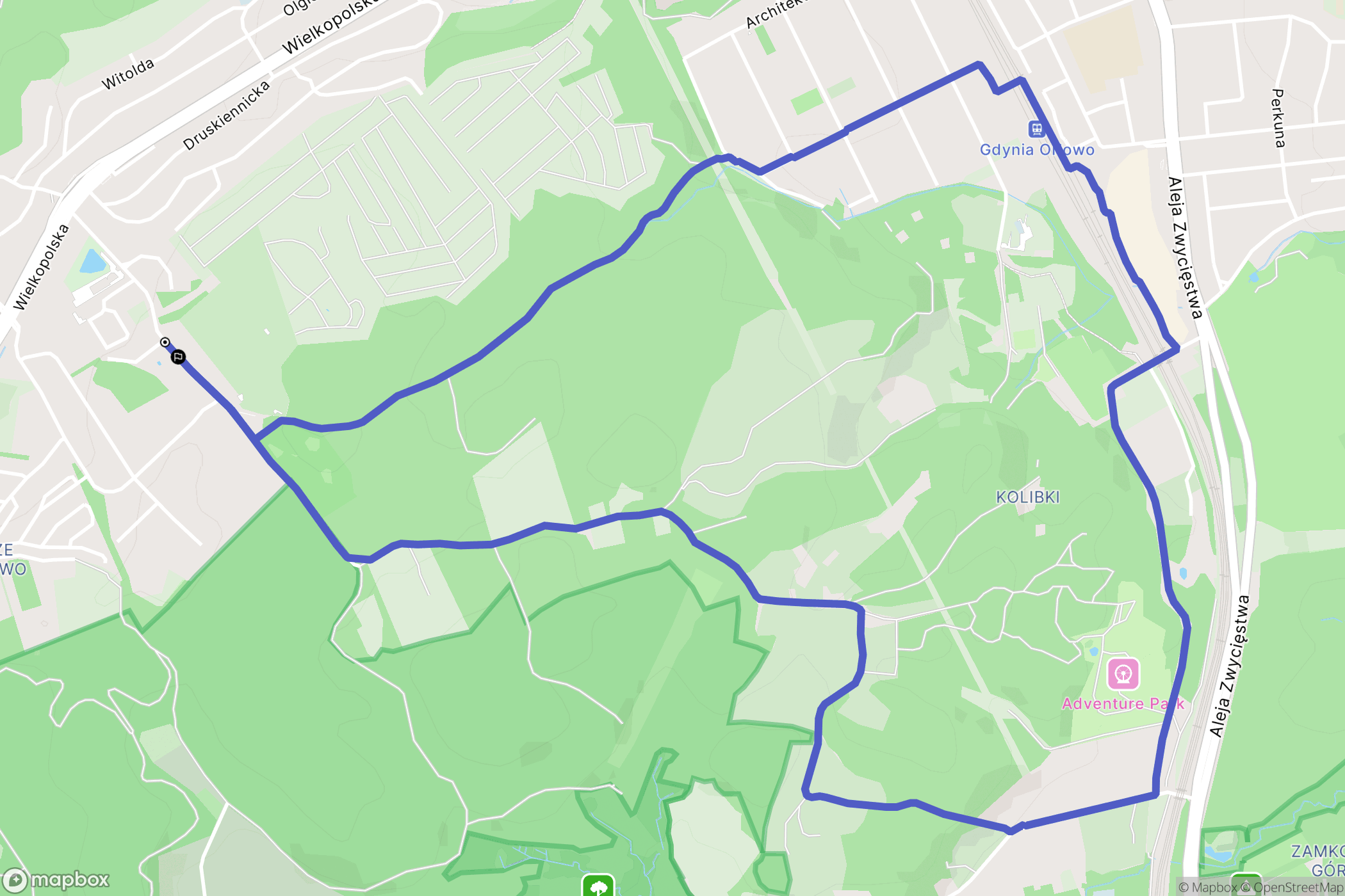 Gdynia: mapa trasy - Poland
