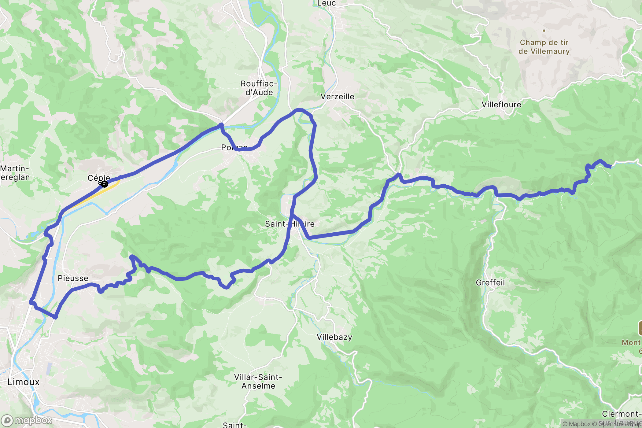 Cépie : carte du parcours de randonnée - France