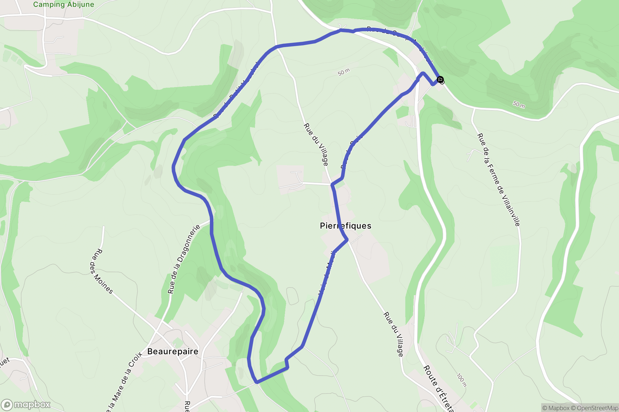 Villainville : carte du parcours de randonnée - France