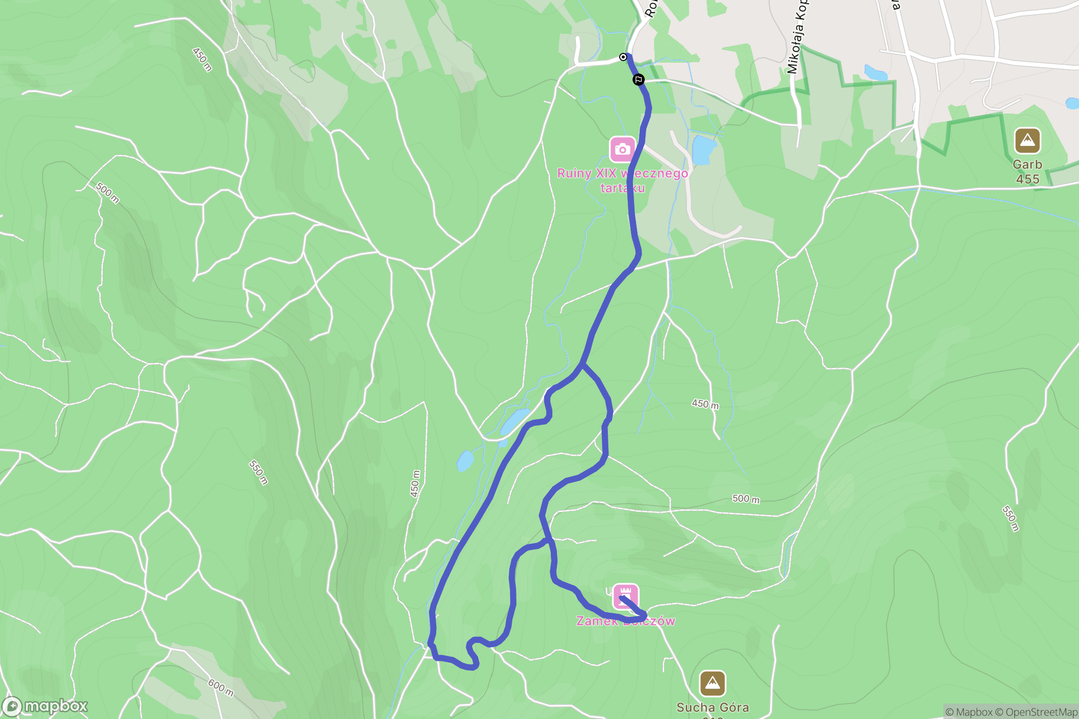 Janowice Wielkie: mapa trasy - Poland