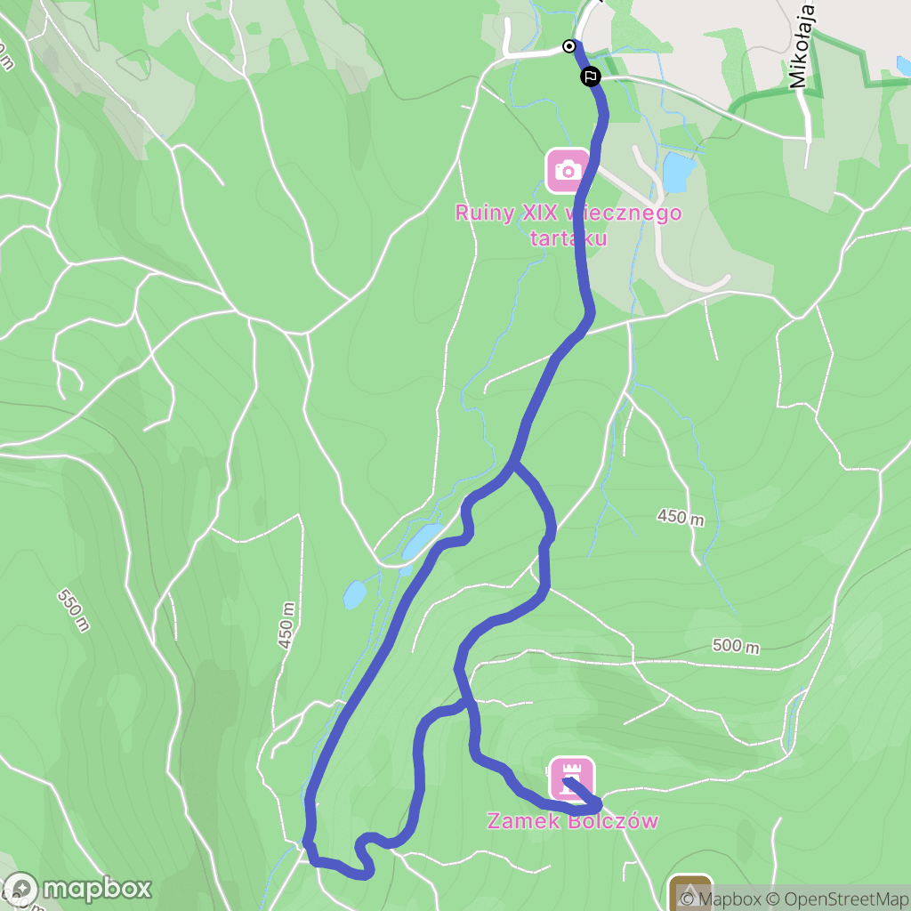 Janowice Wielkie: mapa trasy - Poland