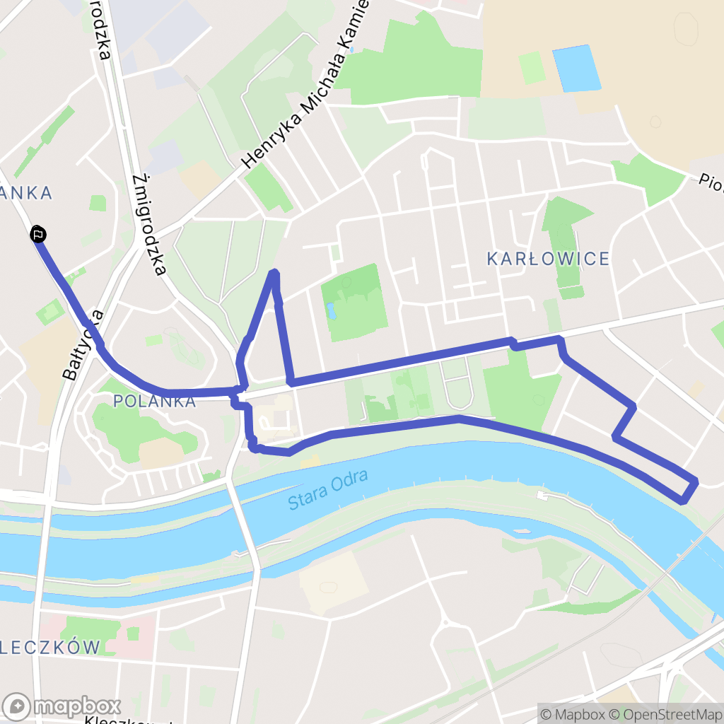 Wrocław: mapa trasy - Poland