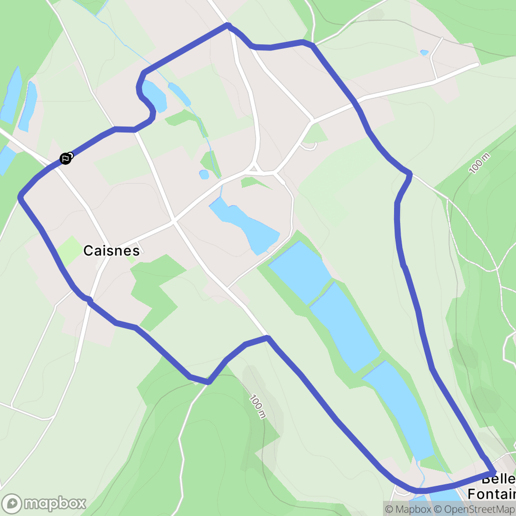 Caisnes : carte du parcours de randonnée - France