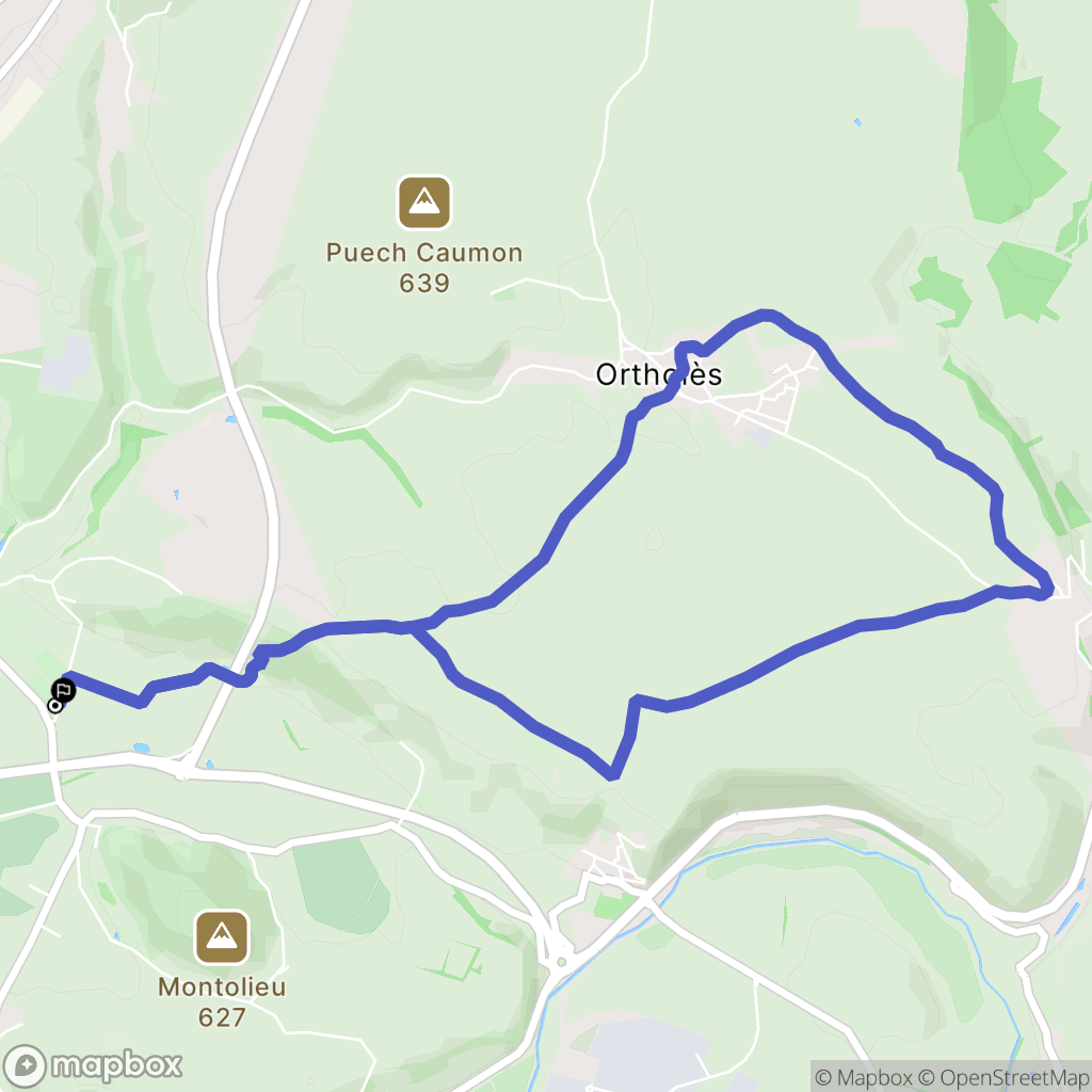Onet-le-Château : carte du parcours de randonnée - France