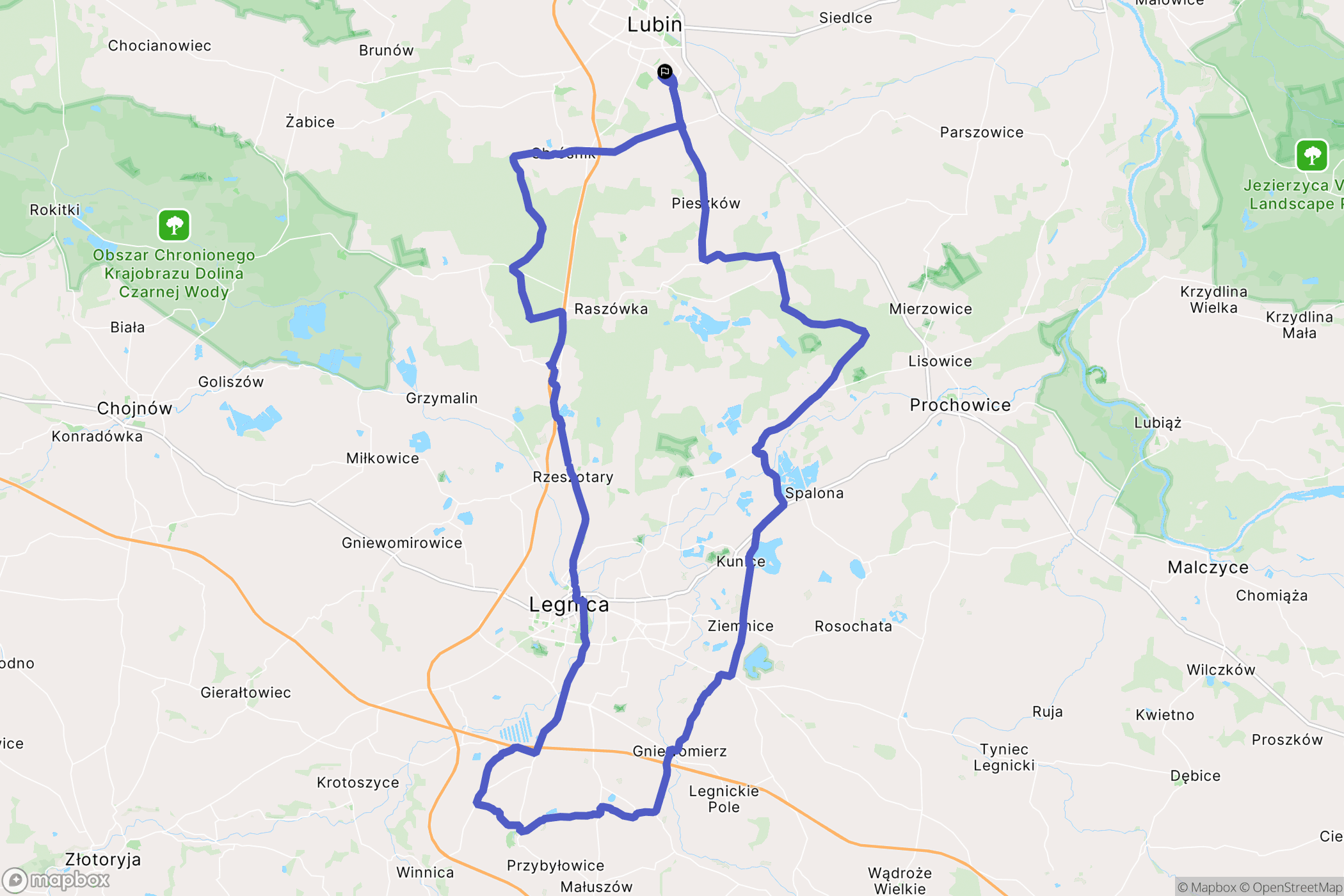Lubin: mapa trasy - Poland