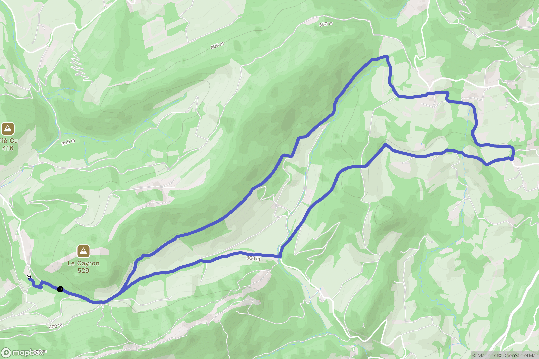 Gigondas : carte du parcours de randonnée - France