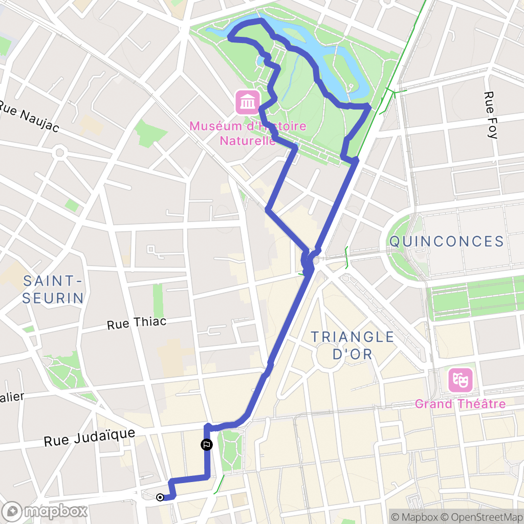 Bordeaux : carte du parcours de randonnée - France