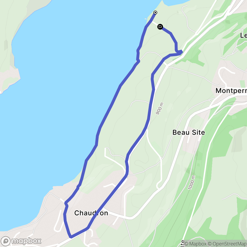 Montperreux : carte du parcours de randonnée - France