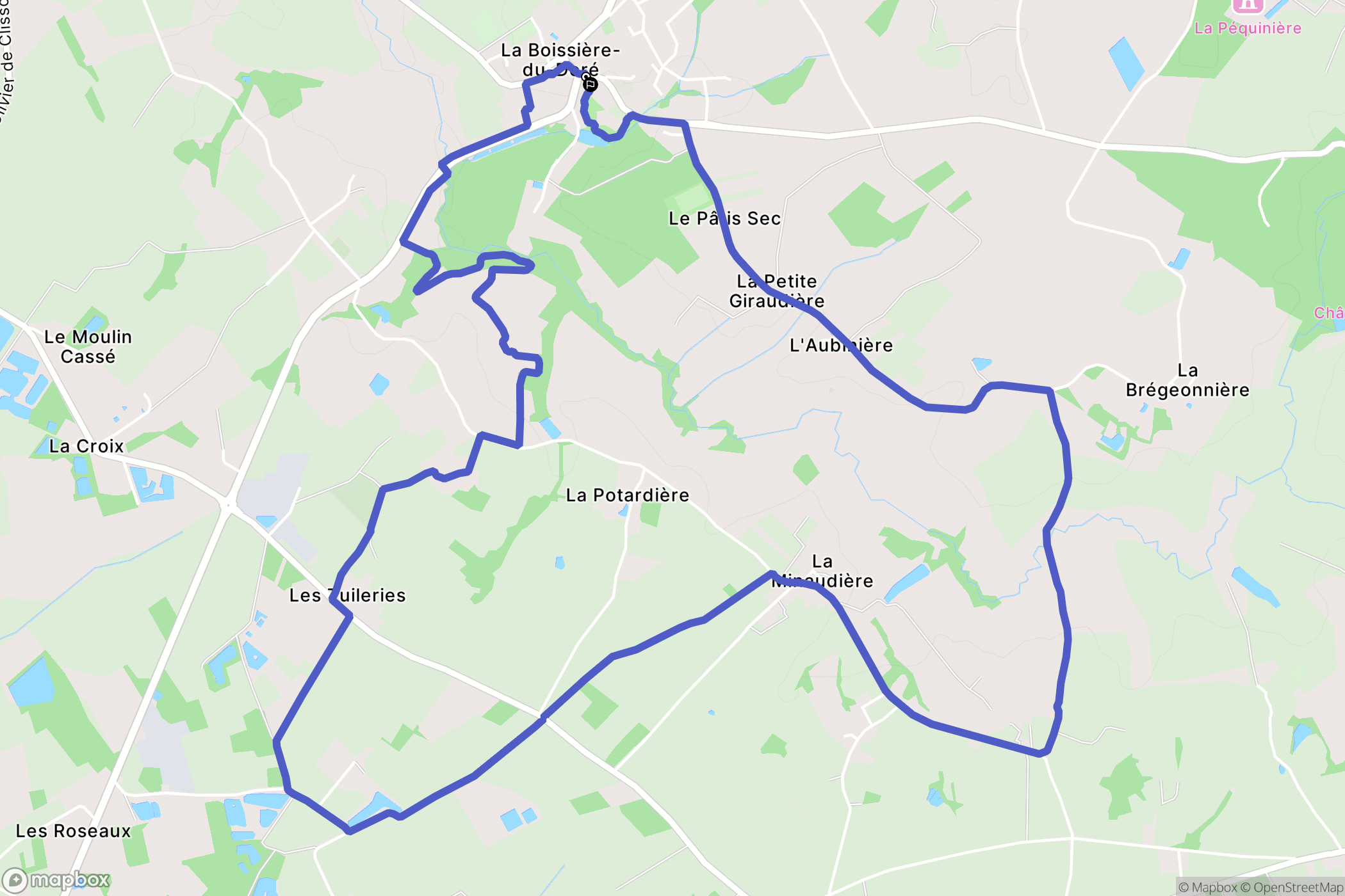 La Boissière-du-Doré : carte du parcours de randonnée - France