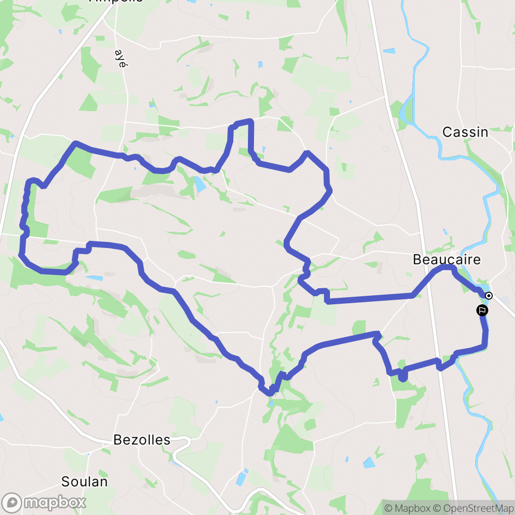 Beaucaire : carte du parcours de randonnée - France