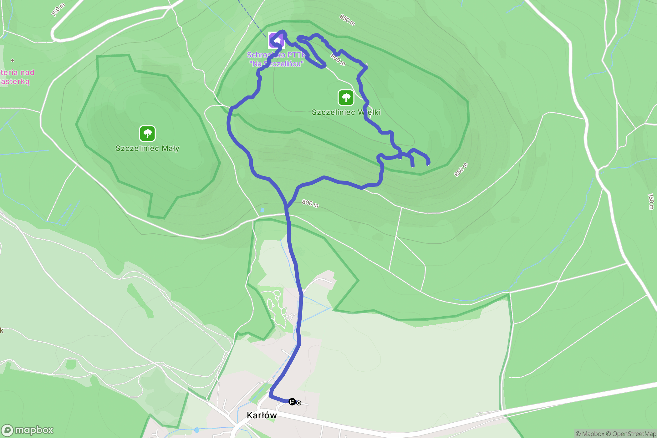 Karłów: mapa trasy - Poland
