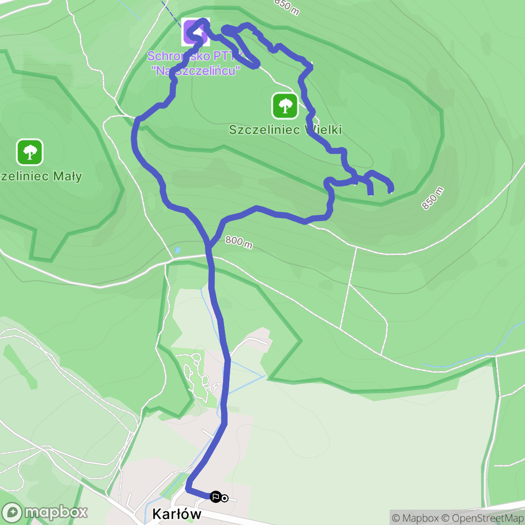 Karłów: mapa trasy - Poland