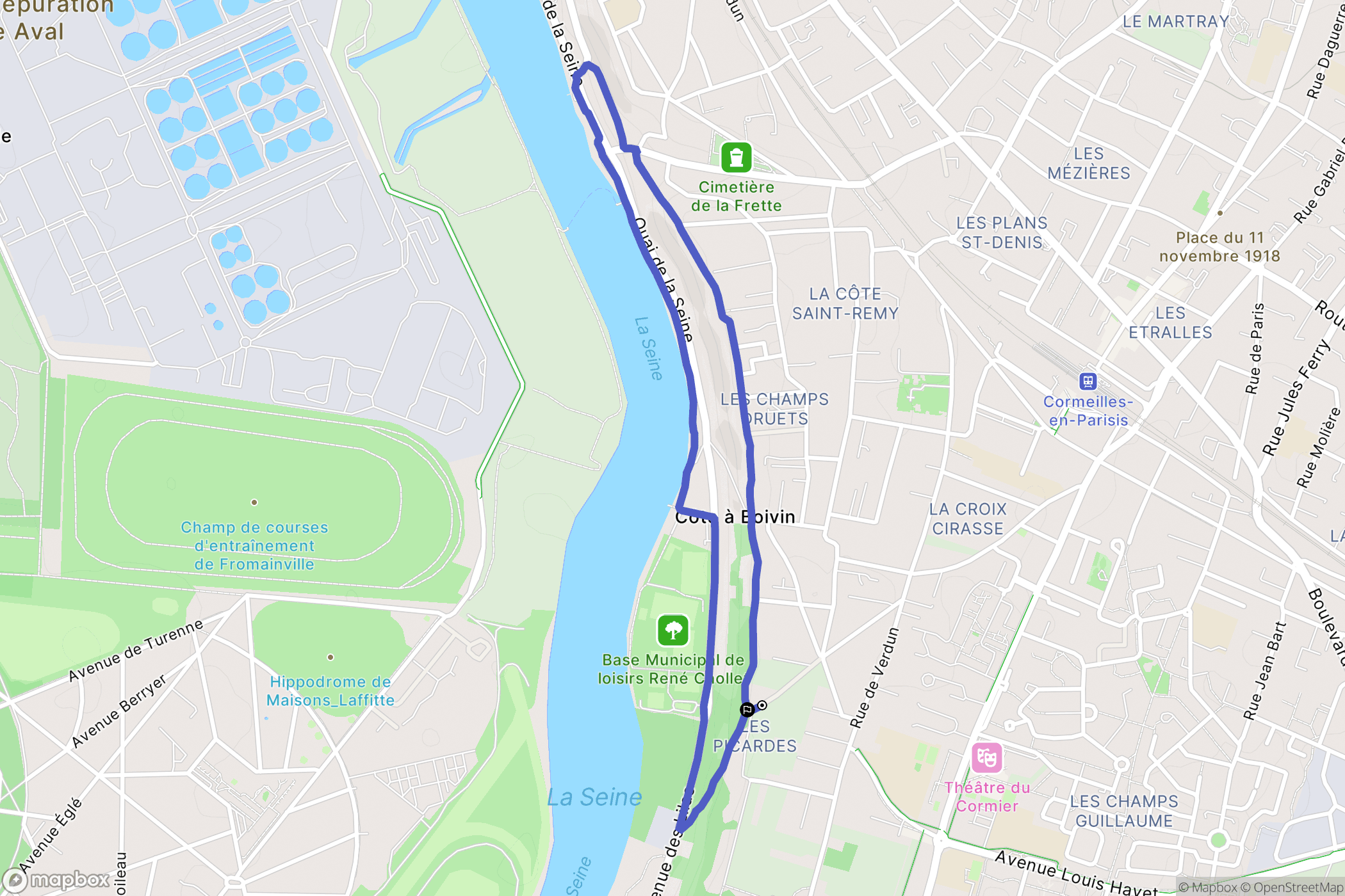 La Frette-sur-Seine : carte du parcours de randonnée - France