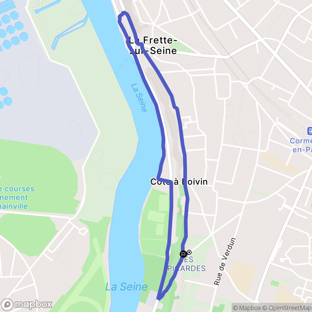 La Frette-sur-Seine : carte du parcours de randonnée - France