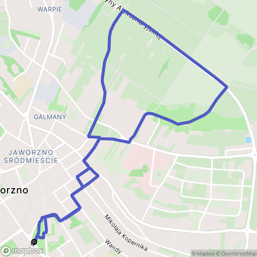 Jaworzno: mapa trasy - Poland