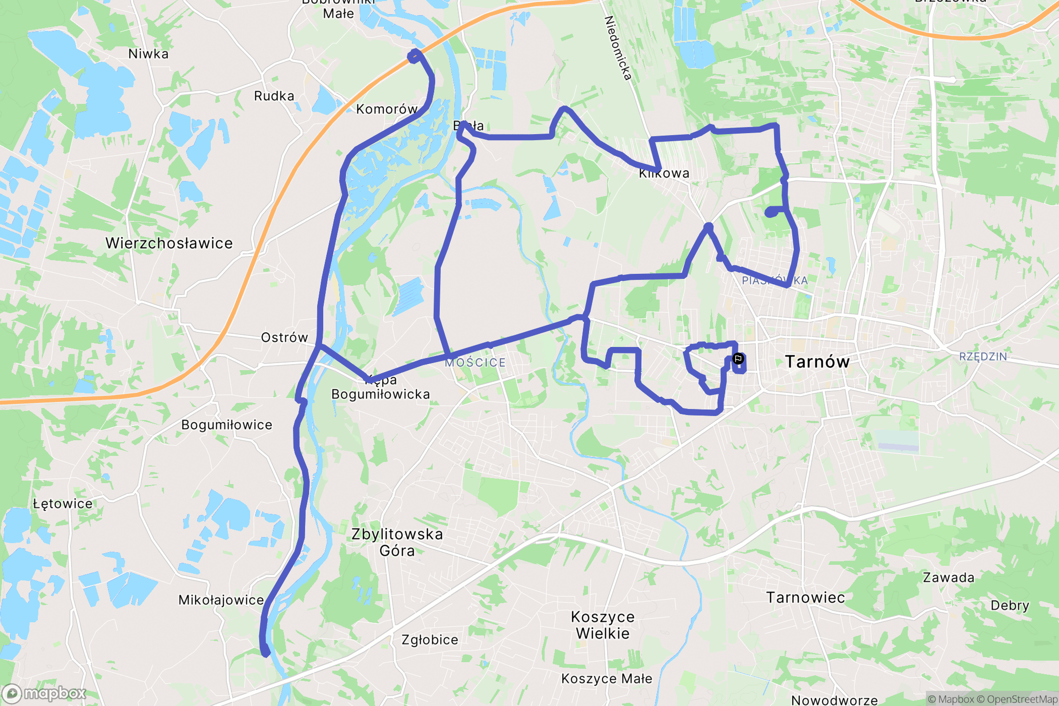 Tarnów: mapa trasy - Poland