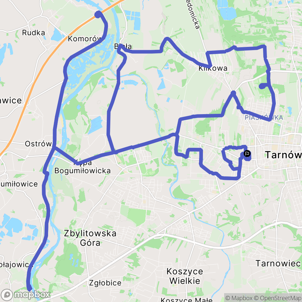 Tarnów: mapa trasy - Poland