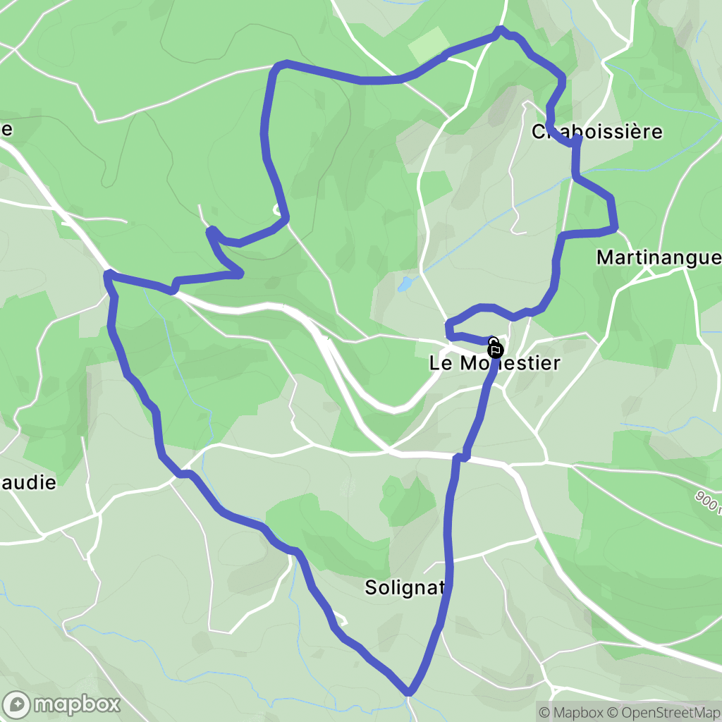 Le Monestier : carte du parcours de randonnée - France