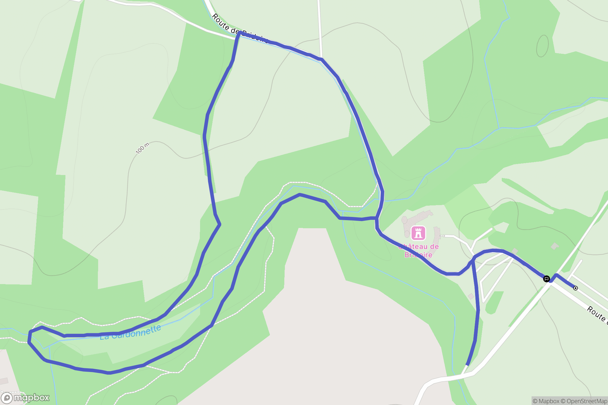 Ribagnac : carte du parcours de randonnée - France