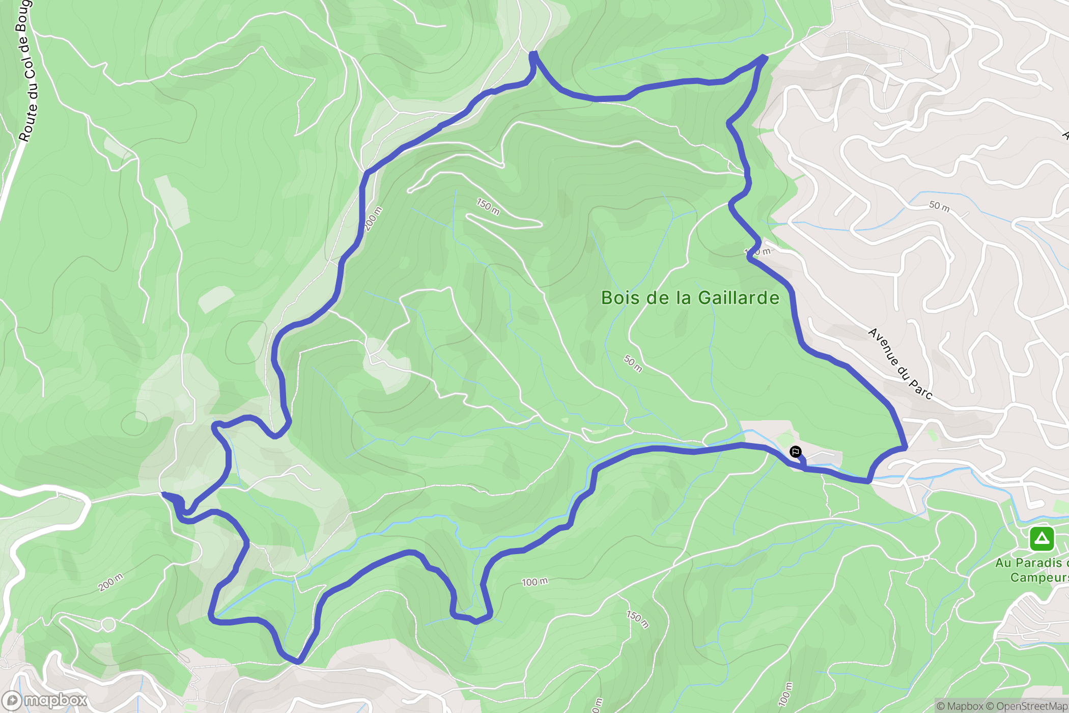 Roquebrune-sur-Argens : carte du parcours de randonnée - France