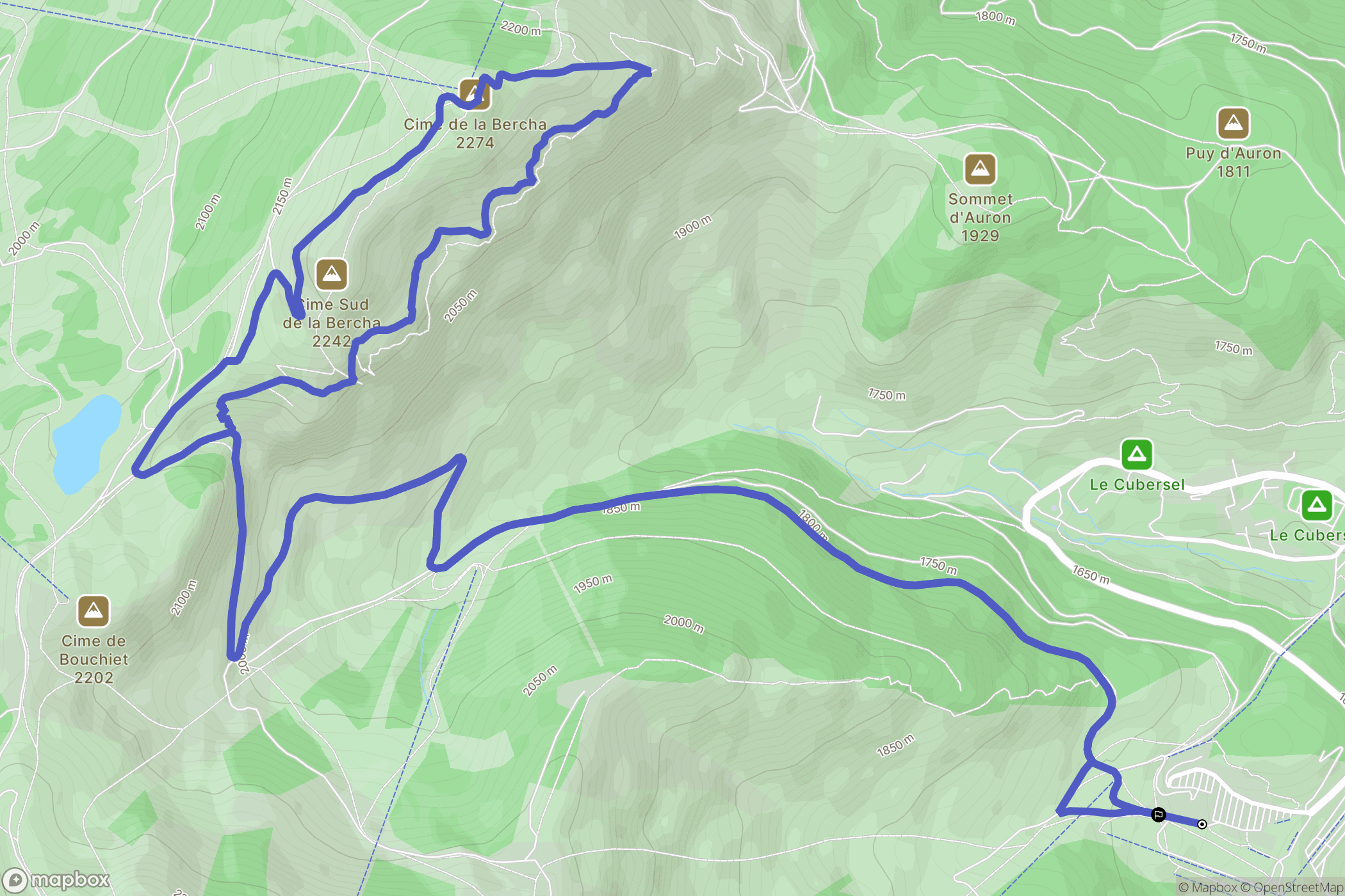 Saint-Étienne-de-Tinée : carte du parcours de randonnée - France