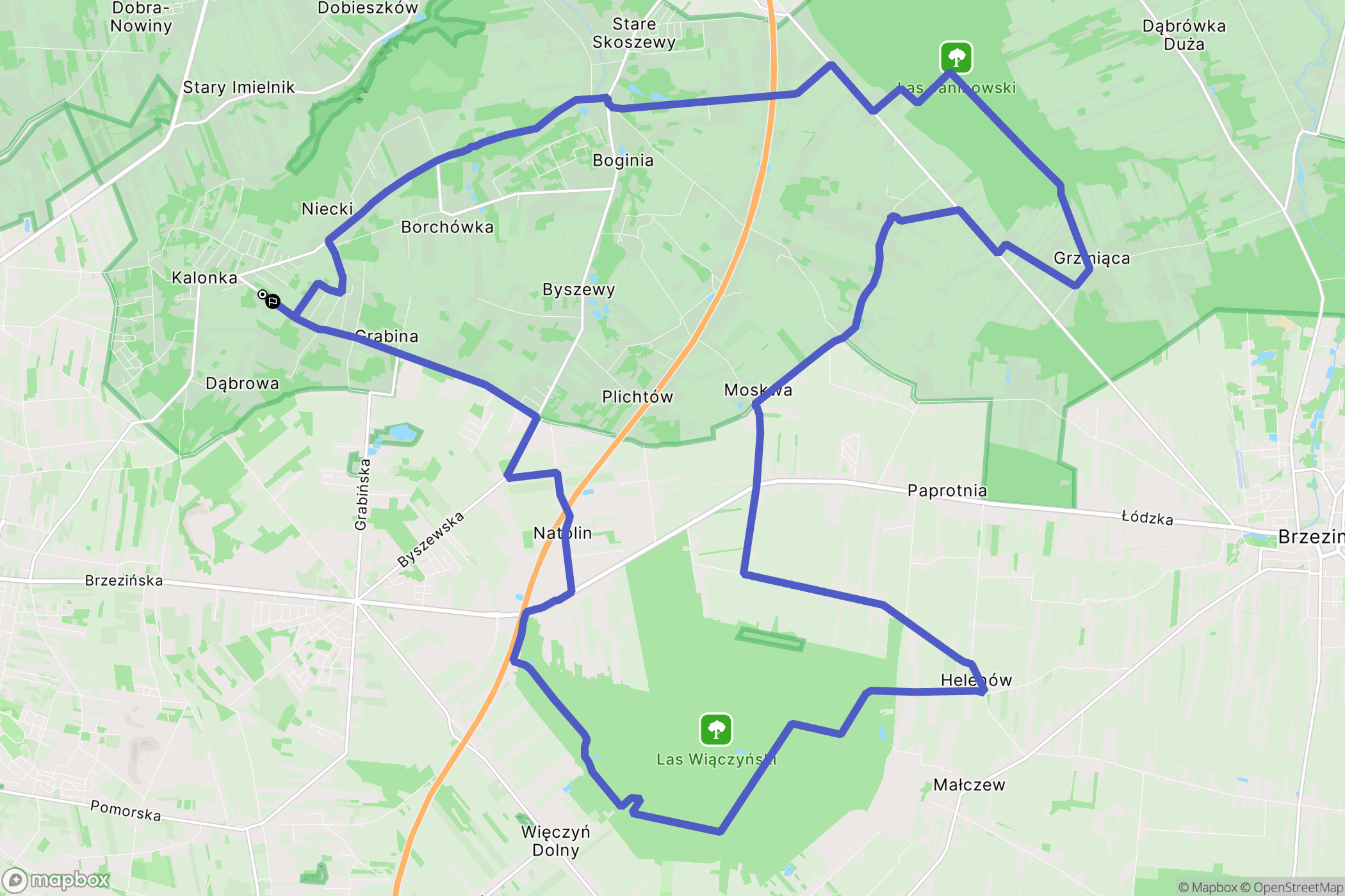 Kalonka: mapa trasy - Poland