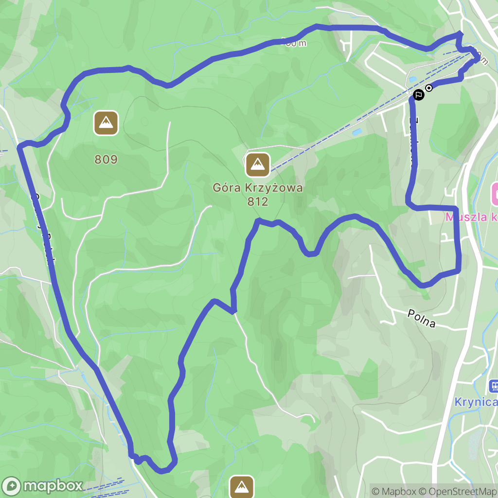Krynica-Zdrój: mapa trasy - Poland