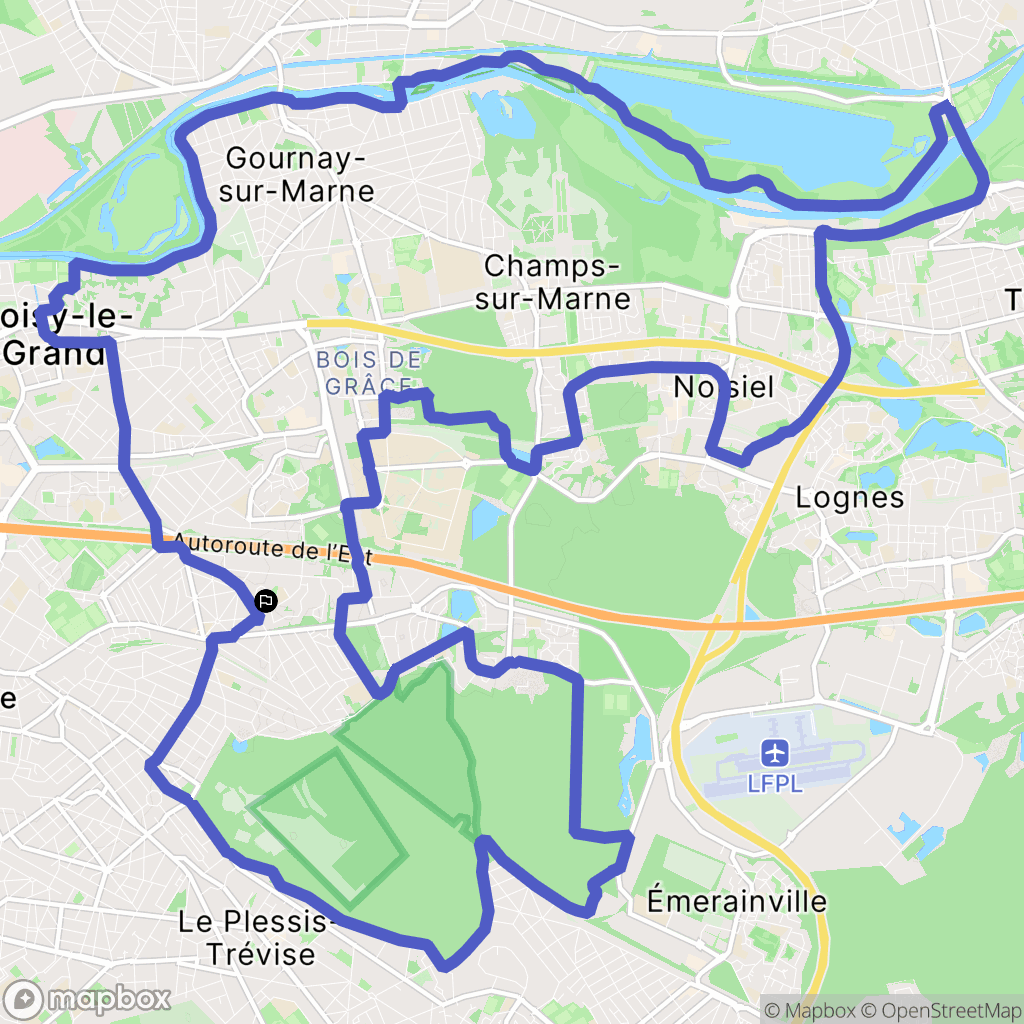 Noisy-le-Grand : carte du parcours de randonnée - France