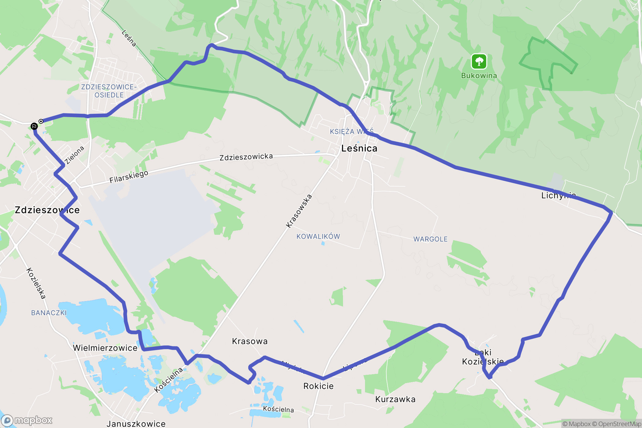 Zdzieszowice: mapa trasy - Poland