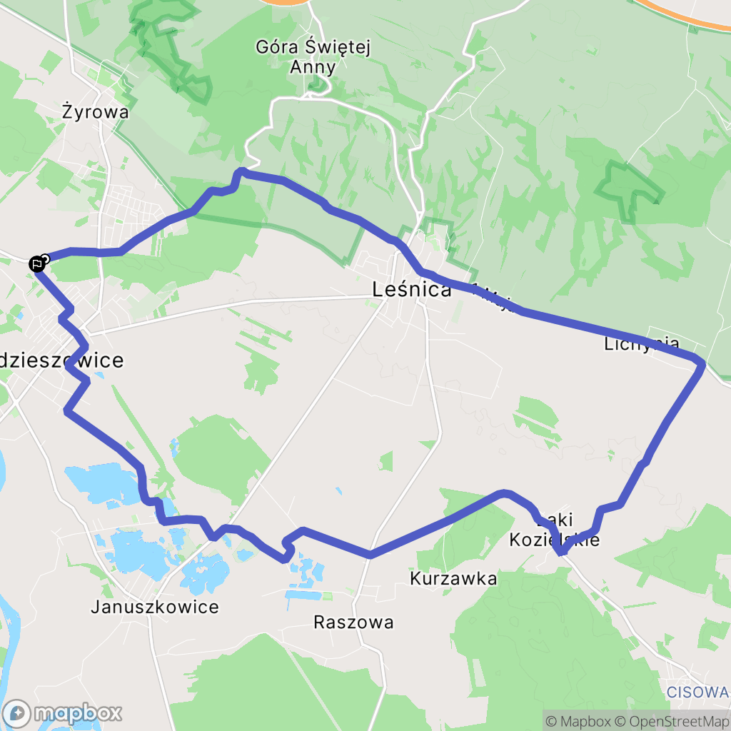 Zdzieszowice: mapa trasy - Poland
