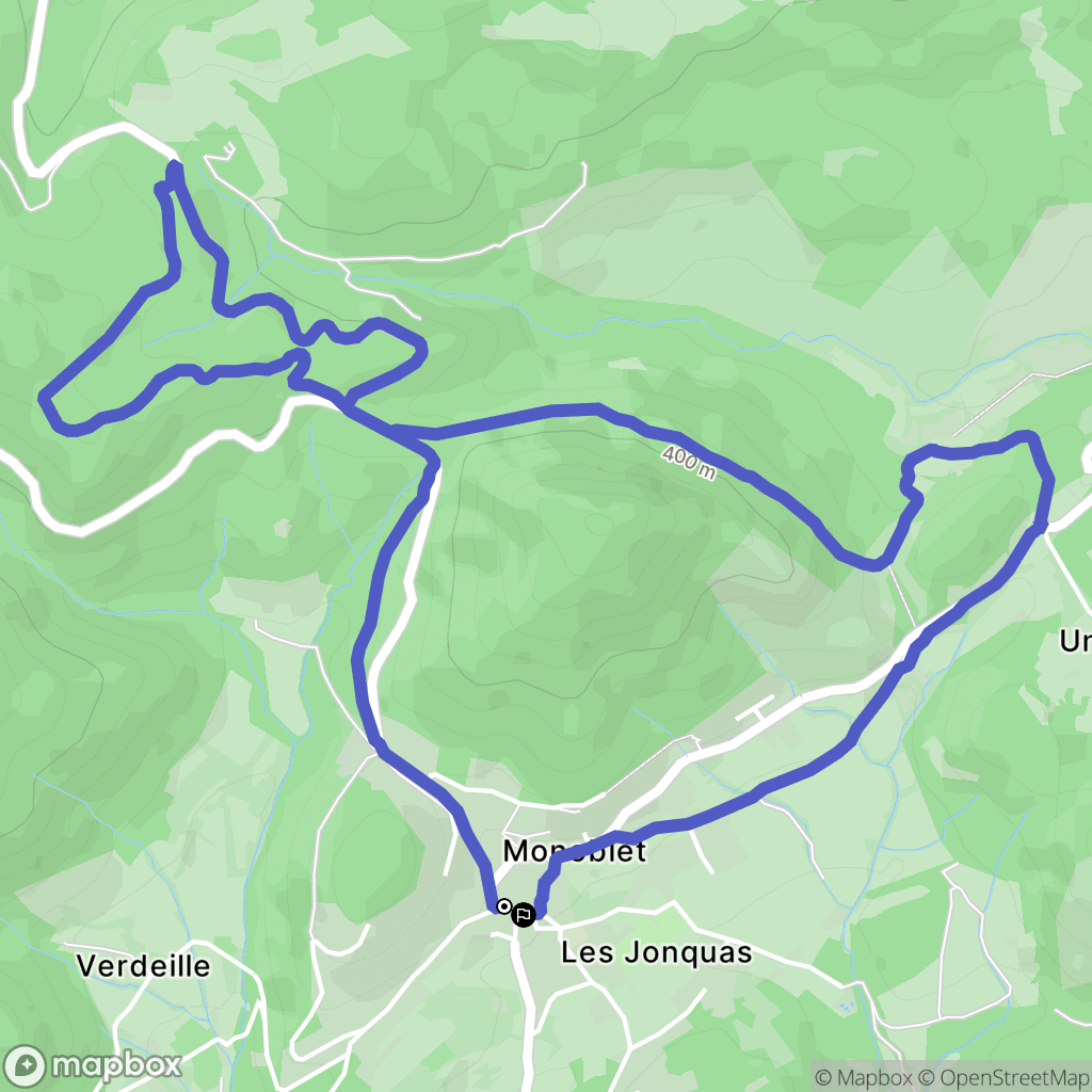 Monoblet : carte du parcours de randonnée - France