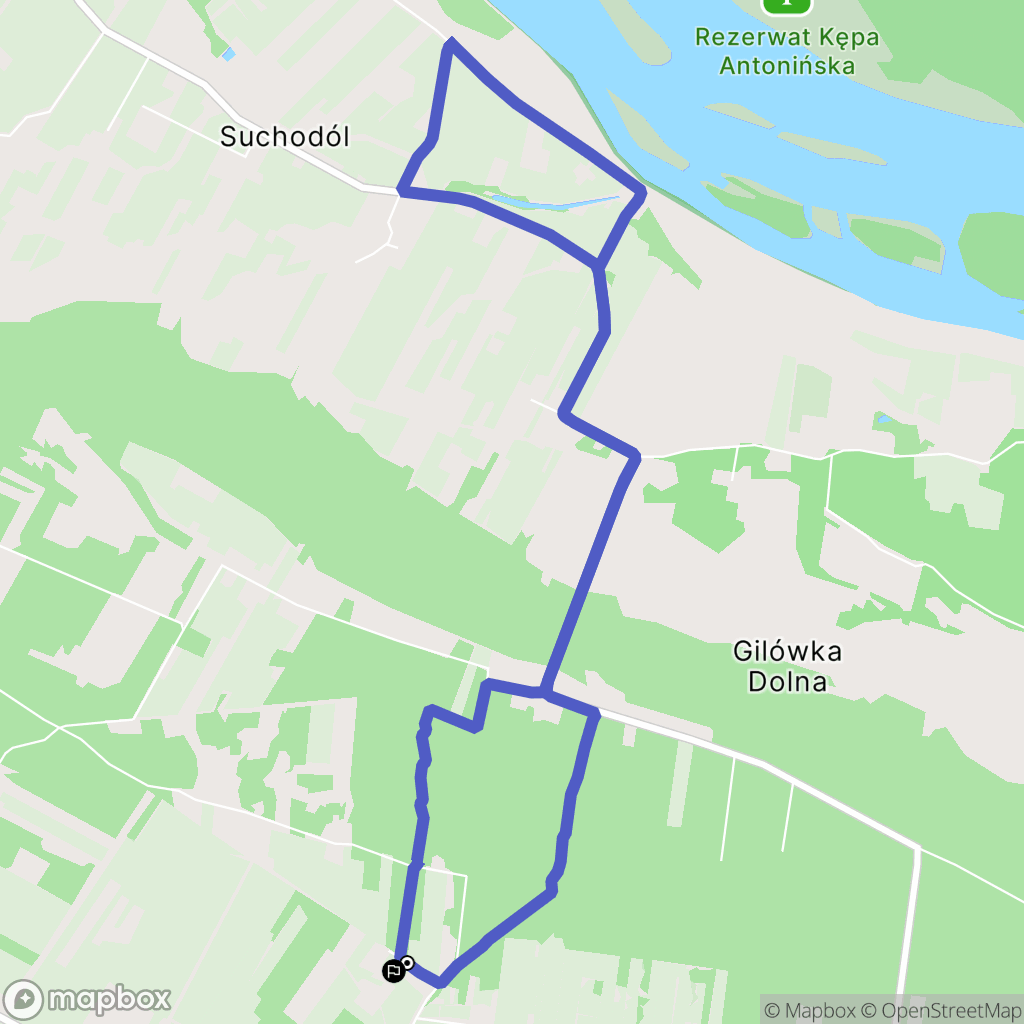 Grzybów: mapa trasy - Poland