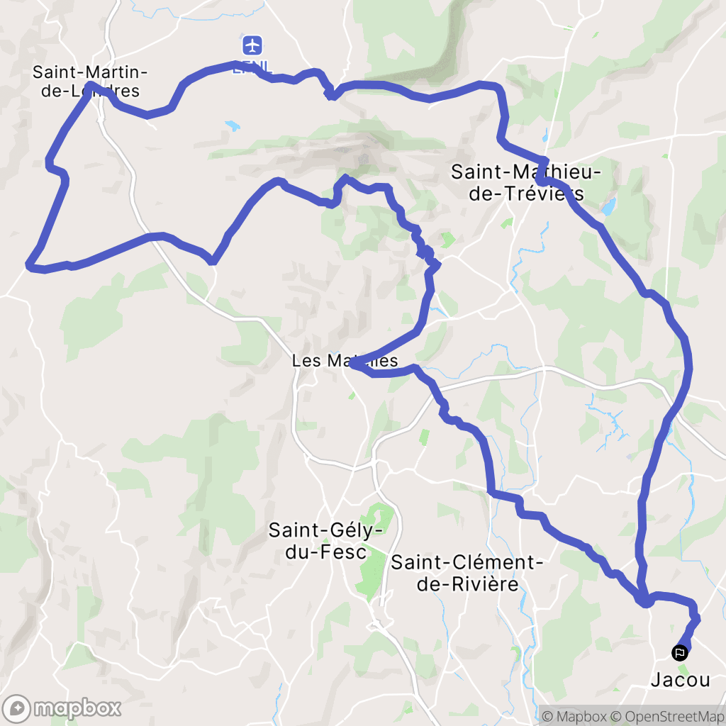 Jacou : carte du parcours de randonnée - France