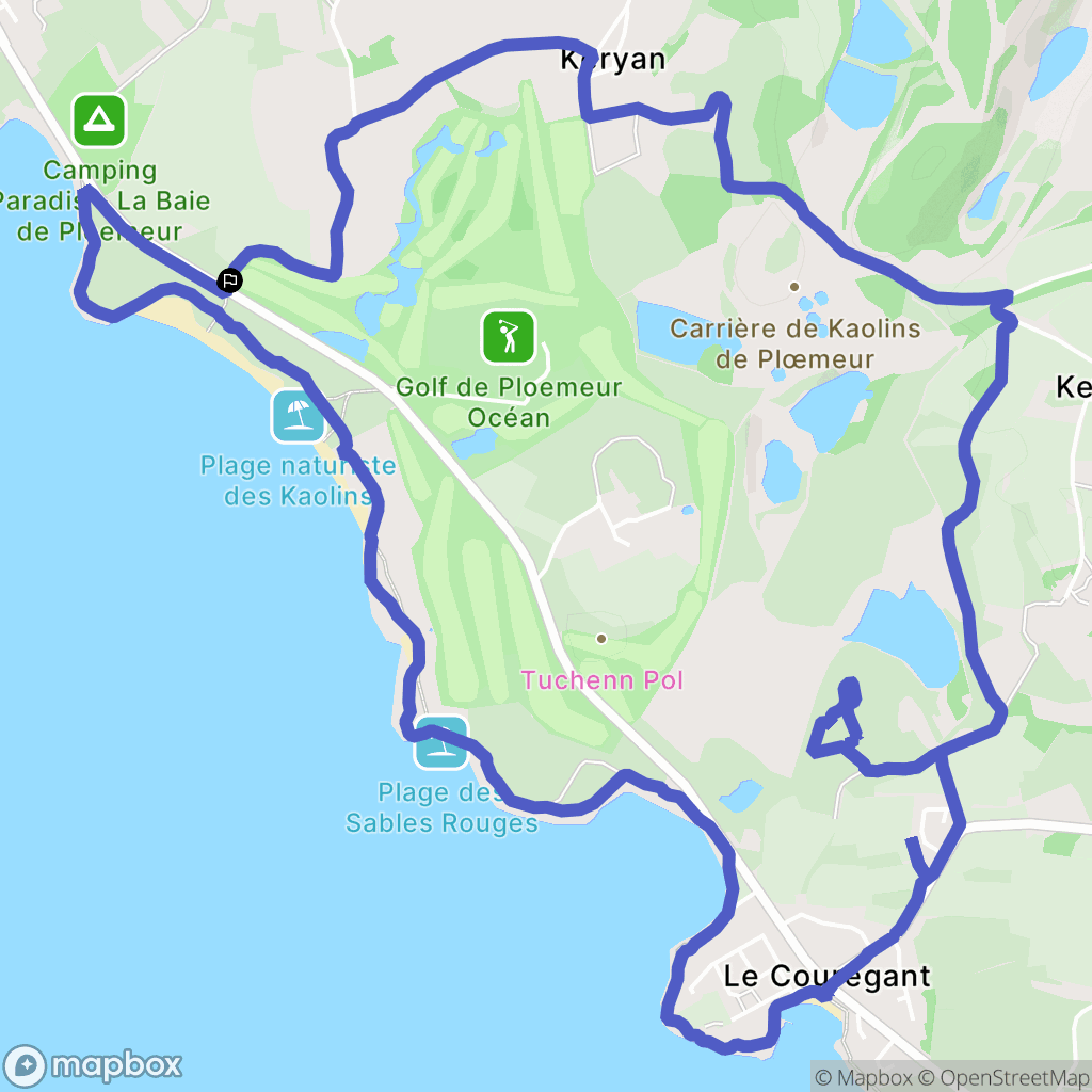 Ploemeur : carte du parcours de randonnée - France