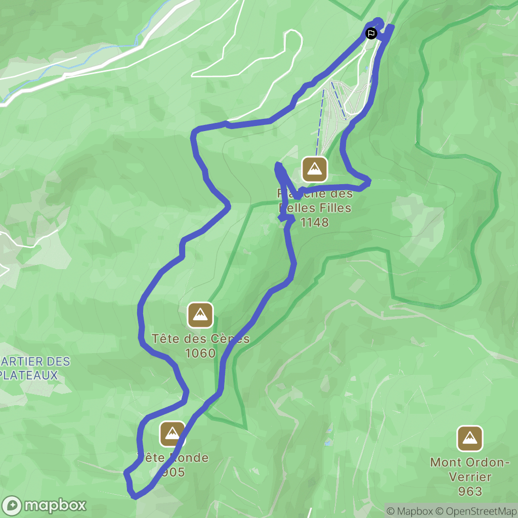 Plancher-les-Mines : carte du parcours de randonnée - France