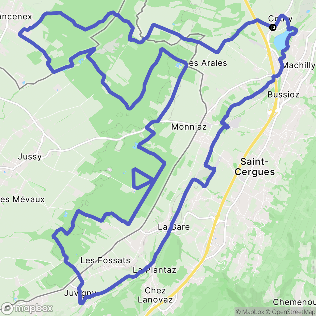 Machilly : carte du parcours de randonnée - France