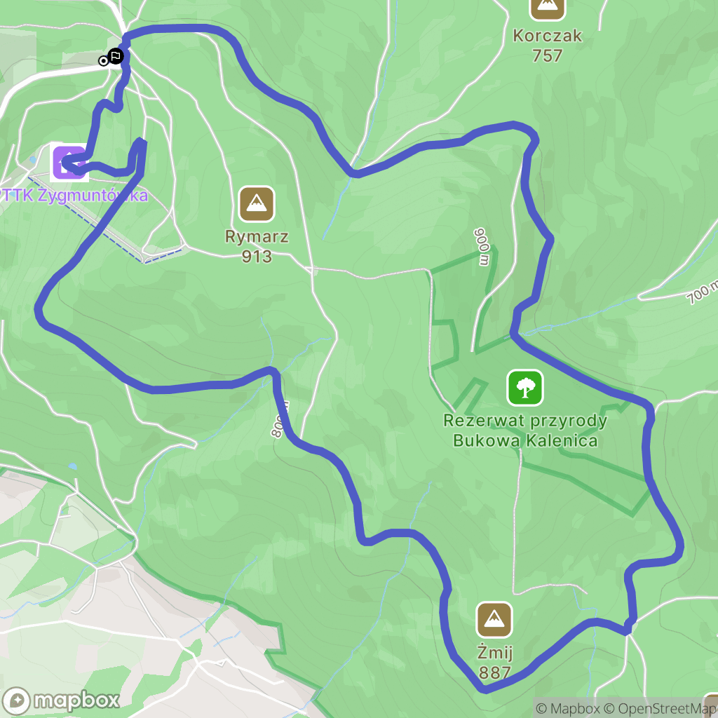 Jugów: mapa trasy - Poland