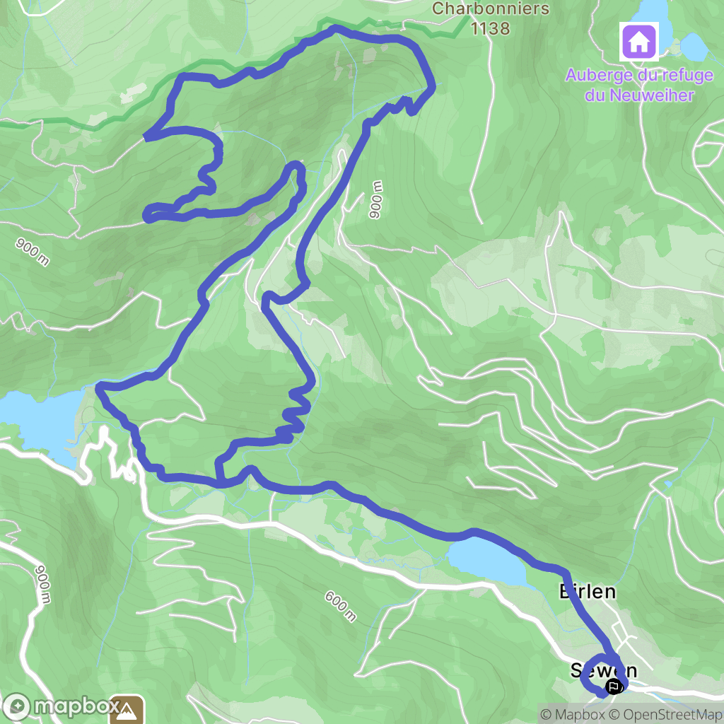 Sewen : carte du parcours de randonnée - France