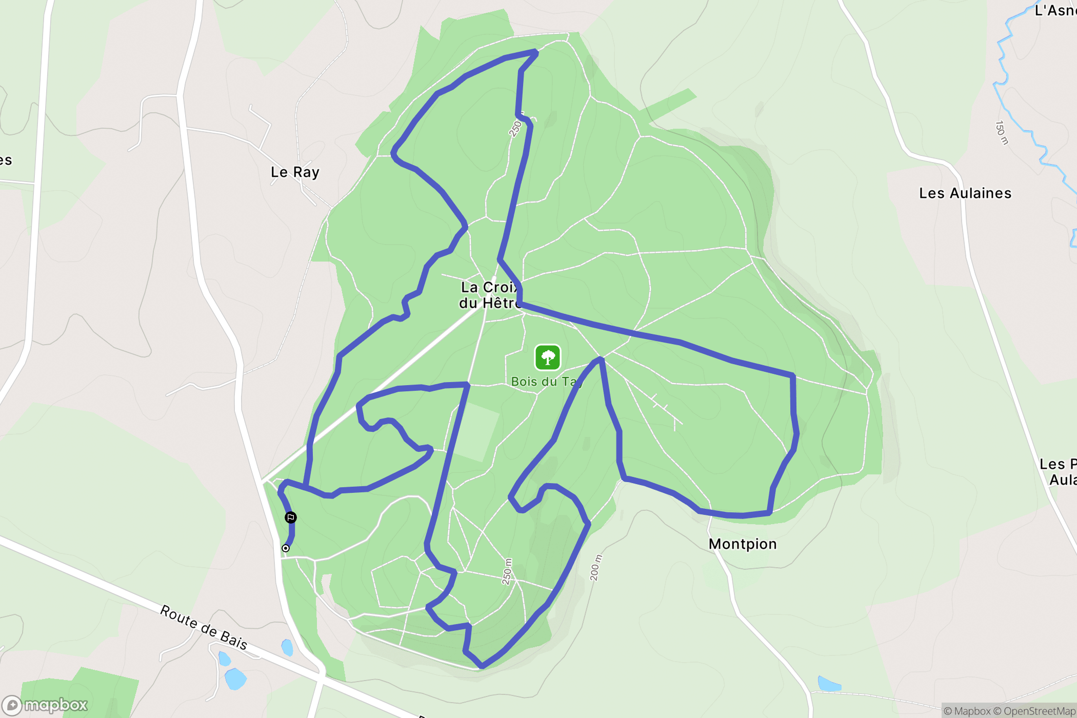 Hambers : carte du parcours de randonnée - France