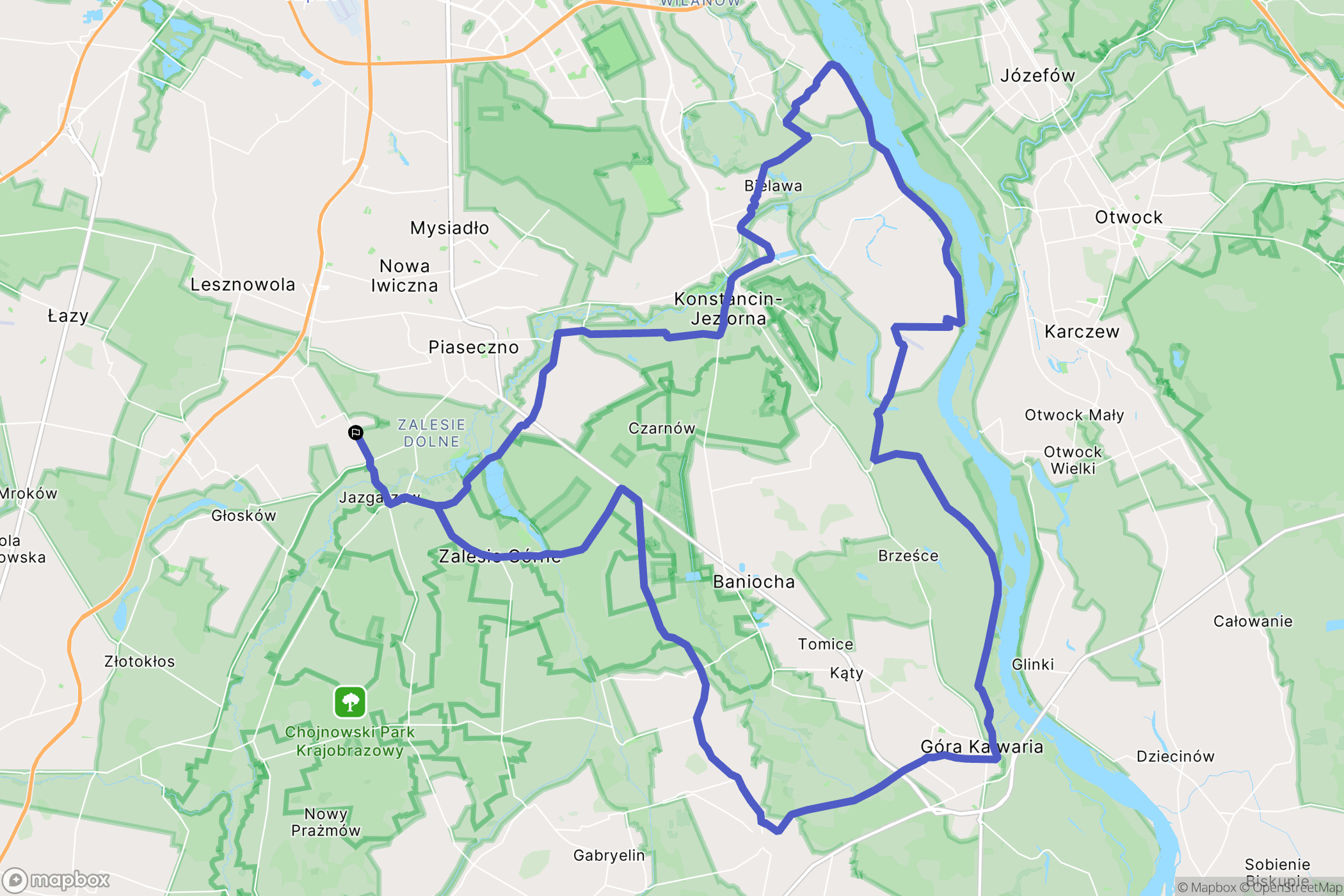 Piaseczno: mapa trasy - Poland