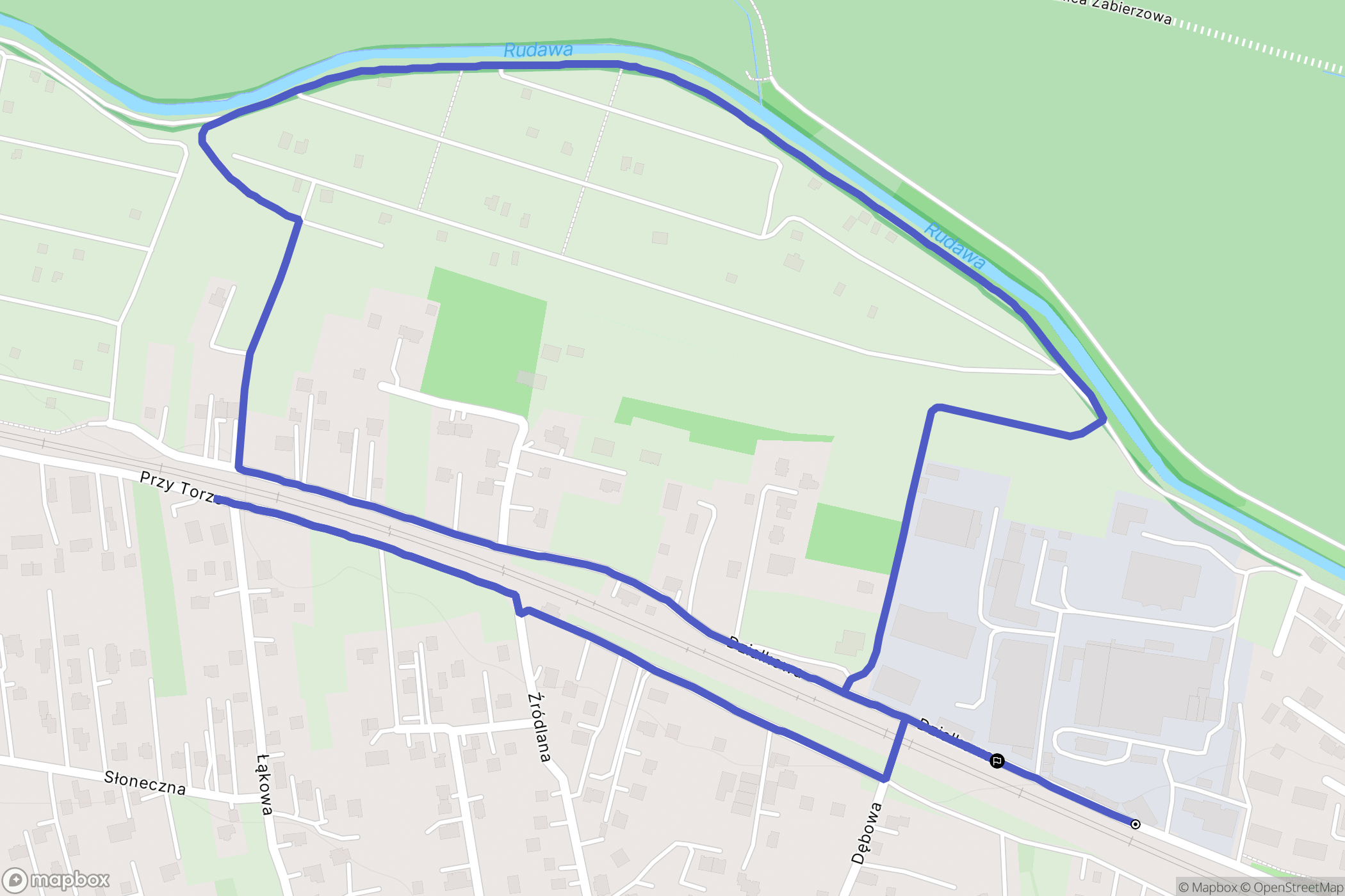 Zabierzów: mapa trasy - Poland