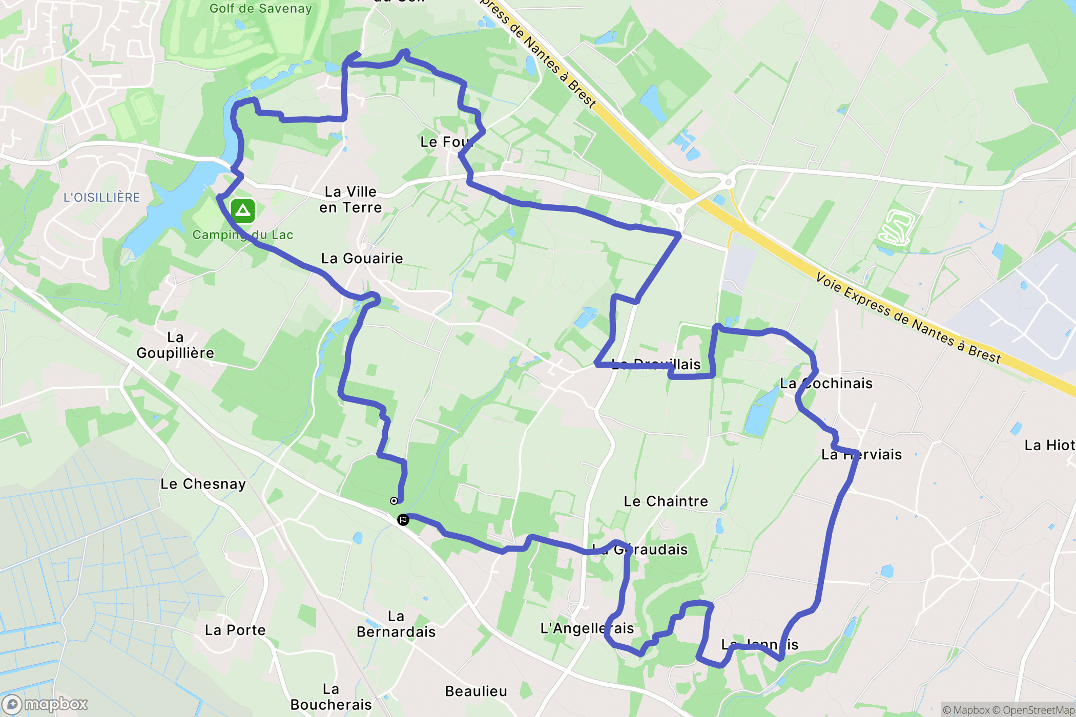 Savenay : carte du parcours de randonnée - France
